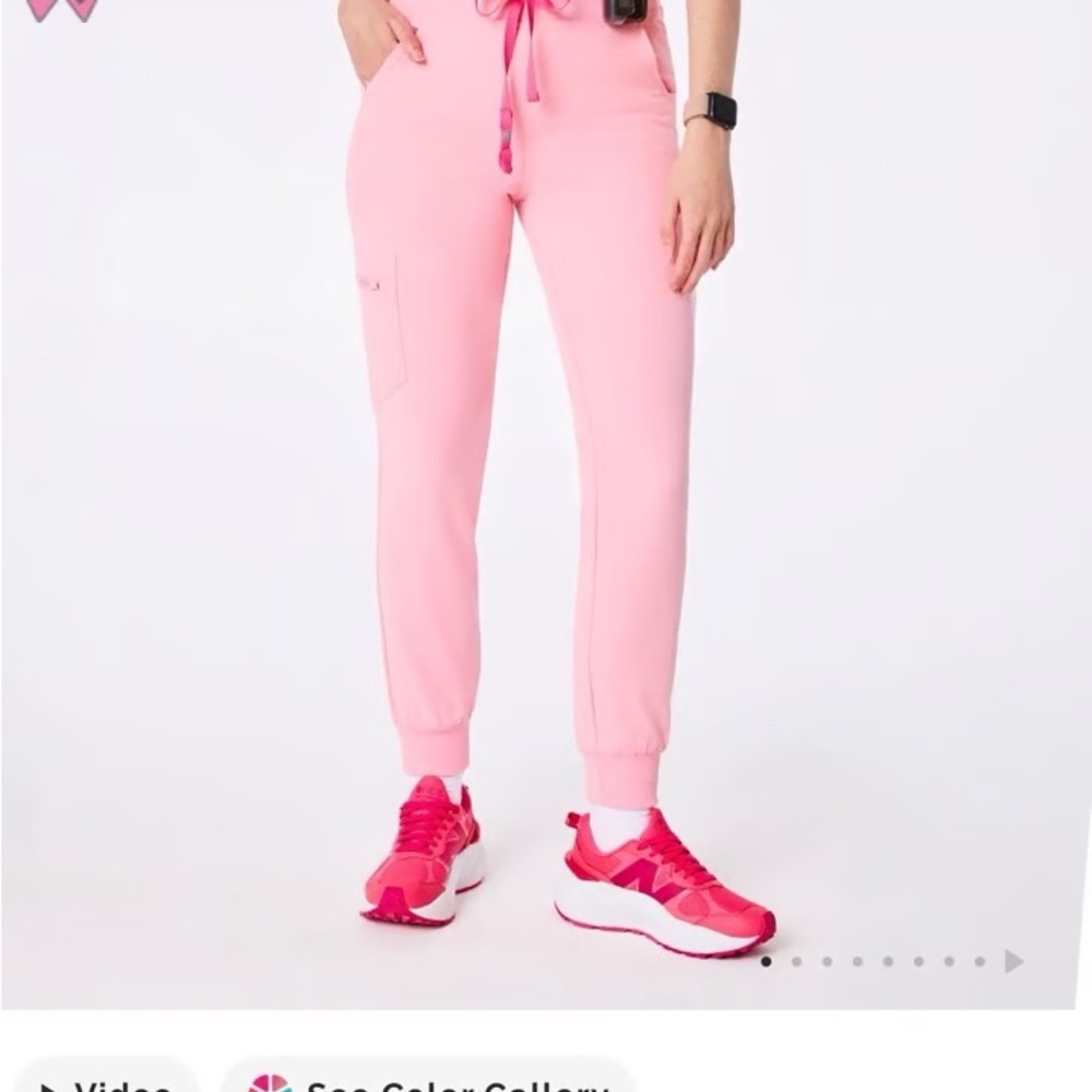 Figs fight club pink Zamora joggers